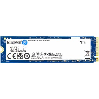 Твердотельный накопитель SSD 1000 Gb M.2 2280 Kingston SNV3S/1000GBK, PCIe 4x4, W6000/R4000, BULK в Metoo.kz - Metoo (1)