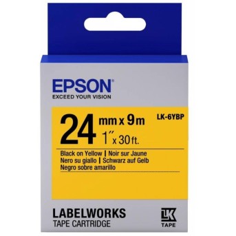 Лента Epson C53S656005 LK-6YBP-Пастельная лента 24мм, Желт./Черн., 9м в Metoo.kz - Metoo (1)