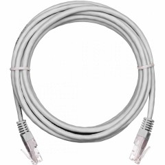 Патч-корд UTP, Кат.5е, 3м, NETLAN, 4 пары, 100МГц, 2хRJ45, заливной, серый, упак. 10шт