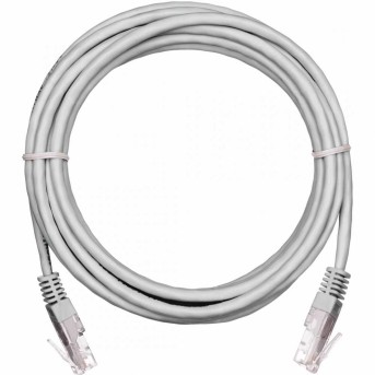 Патч-корд UTP, Кат.5е, 3м, NETLAN, 4 пары, 100МГц, 2хRJ45, заливной, серый, упак. 10шт в Metoo.kz - Metoo (1)