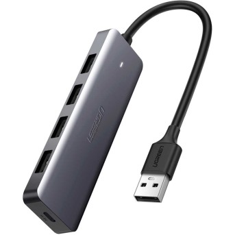 HUB UGREEN CM219 4-Port USB 3.0 Hub + Powered by Micro USB, Metal Plated Shell, Ultra Slim в Metoo.kz - Metoo (1)