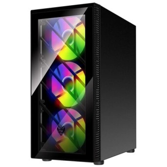 Компьютерный корпус FSP CMT192, Без БП, 1xUSB3.0/2xUSB2.0, 4xFAN120 RGB, 2xGlass, Black, ATX в Metoo.kz - Metoo (2)