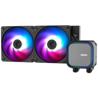Водяное охлаждение для CPU MSI MAG CORELIQUID A13 240, 1700/1851/AM4/AM5, ARGB, Fan 2x120mm, Черный в Metoo.kz - Metoo (1)