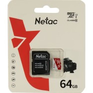 Карта памяти Netac NT02P500ECO-064G-R 64GB с адаптером SD..