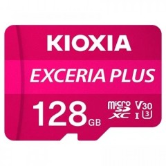 KIOXIA LMPL1M128GG2; 128GB microSD KIOXIA Exceria Plus (M303) UHS I U3 with adapter..