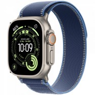 Apple Watch Ultra 3 GPS + Cellular 49mm Natural Titanium Case with Blue/Bright Blue Trail Loop - M..