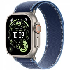 Apple Watch Ultra 3 GPS + Cellular 49mm Natural Titanium Case with Blue/Bright Blue Trail Loop - M..