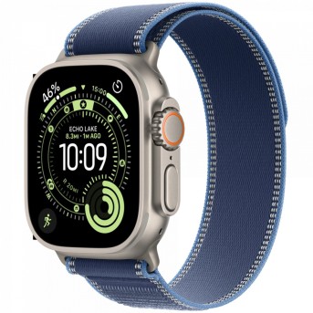 Apple Watch Ultra 3 GPS + Cellular 49mm Natural Titanium Case with Blue/Bright Blue Trail Loop - M/L,Model A3281 в Metoo.kz - Metoo (1)