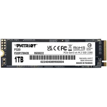 Твердотельный накопитель SSD 1Tb M.2 2280 Patriot P320 P320P1TBM28 PCIe Gen3 x4, R3000/W2200 в Metoo.kz - Metoo (1)