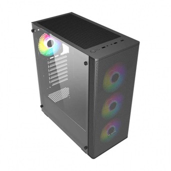 Компьютерный корпус FSP CMT196B, Без БП, 1xUSB3.0/2xUSB2.0, 4x ARGB 120mm, Glass, Black, ATX в Metoo.kz - Metoo (2)