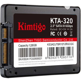 Твердотельный накопитель SSD 128 Gb, SATA 6 Gb/s, Kimtigo KTA-320-128G, 2'5, TLC в Metoo.kz - Metoo (3)