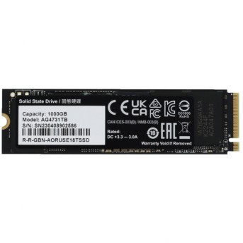 Твердотельный накопитель SSD 1Tb PCIe4.0 GIGABYTE AG4731TB AORUS Gen4 7300 SSD, NVMe, M.2, w/o cool в Metoo.kz - Metoo (1)