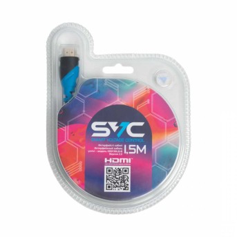Интерфейсный кабель HDMI-HDMI SVC HR0150LB-B, 30В, Голубой, Блистер, 1.5 м в Metoo.kz - Metoo (1)