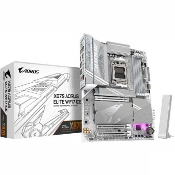 Материнская плата GIGABYTE X870E AORUS ELITE WF7 ICE, AM5 X870, 4xDDR5, HDMI+2xUSB4, 4xM.2, ATX в Metoo.kz - Metoo (6)