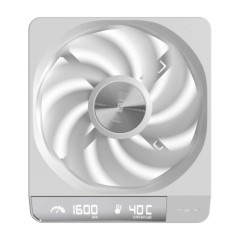 Кулер для корпуса FSP ZenFAN, 120x140x25mm, 800-1600rpm, Digital Display(RPM & Temperature), White..