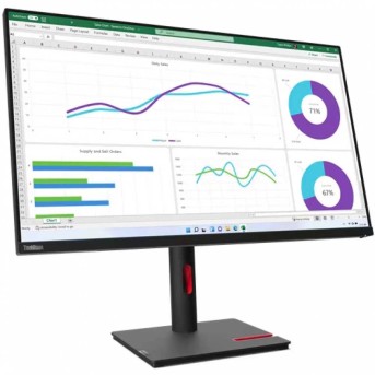 ThinkVision T32h-30 / 31.5" / IPS / 16:9 / 60 Hz / 4–6 ms / 2560 x 1440 pixels / 350 cd/m / Raven Black / Warranty 36 month 63D3GAT1EU в Metoo.kz - Metoo (2)