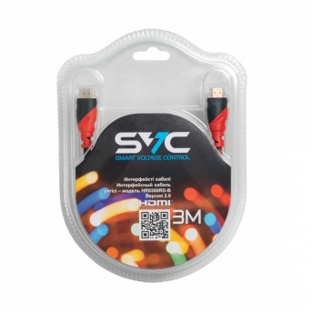 Интерфейсный кабель HDMI-HDMI SVC HR0300RD-B, 30В, Красный, Блистер, 3 м в Metoo.kz - Metoo (1)