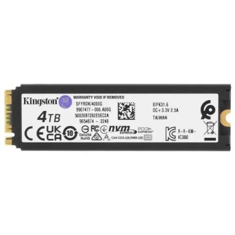 Твердотельный накопитель SSD 4000 Gb M.2 2280 Kingston Fury Renegade SFYRDK/4000G NVMe PCIe 4.0 NVMe в Metoo.kz - Metoo (2)