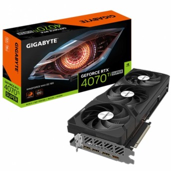 Видеокарта Gigabyte GV-N407TSWF3MAX OC-16GD, RTX 4070TIS Windforce MAX OC, 16G GDDR6X, 256bit, HDMI, DP, BOX в Metoo.kz - Metoo (1)