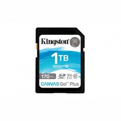 Карта памяти SD, Kingston Canvas Go! Plus, 1TB, SDG3/<wbr>1TB, Class 10, UHS-I, R170/<wbr>W90