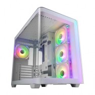 Компьютерный корпус FSP M580-WA, Без БП, 2xUSB3.0/Type-C, 4x120 ARGB, Curved Glass, White, ATX(BTF)