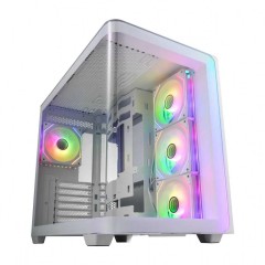 Компьютерный корпус FSP M580-WA, Без БП, 2xUSB3.0/<wbr>Type-C, 4x120 ARGB, Curved Glass, White, ATX(BTF)