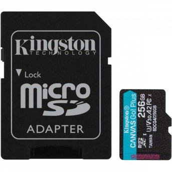 Карта памяти MicroSD, Kingston Canvas Go! Plus Gen4, 256GB, SDCG4/256GB, Class 10, UHS-I, R200/W160 в Metoo.kz - Metoo (1)