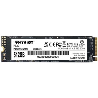 Твердотельный накопитель SSD 512Gb M.2 2280 Patriot P320 P320P512GM28 PCIe Gen3 x4, R3000/W2200 в Metoo.kz - Metoo (1)