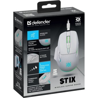 Мышь Defender Stix GM-009 белый в Metoo.kz - Metoo (6)
