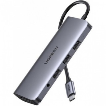 Конвертер Ugreen CM179 USB-C To 3*USB 3.0 A+HDMI+VGA+RJ45 Gigabit+SD/TF+PD Converter, 40873 в Metoo.kz - Metoo (1)