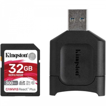 Карта памяти SD, Kingston Canvas React Plus, 32GB, SDR2/32GB, UHS-II, R300/W260 в Metoo.kz - Metoo (2)