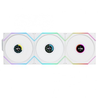 Вентилятор для корпуса Lian Li UNI FAN TL120 LCD Wireless 3x120mm Белый G99.12TLLCD1W3W.00 в Metoo.kz - Metoo (1)