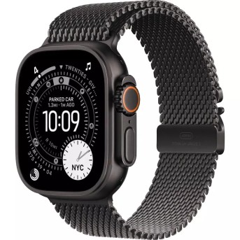 Apple Watch Ultra 3 GPS + Cellular 49mm Black Titanium Case with Black Titanium Milanese Loop - Small,Model A3281 в Metoo.kz - Metoo (1)