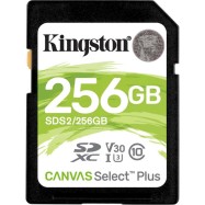 Карта памяти SD, Kingston Canvas Select Plus, 256GB, SDS2/256GB, UHS-I, R100, V30