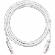 Патч-корд UTP, Кат.5е, 3м, NETLAN, 4 пары, 100МГц, 2хRJ45, заливной, белый, упак. 10шт