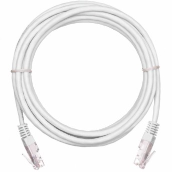 Патч-корд UTP, Кат.5е, 3м, NETLAN, 4 пары, 100МГц, 2хRJ45, заливной, белый, упак. 10шт в Metoo.kz - Metoo (1)