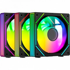 Вентилятор для корпуса Ocypus Gamma F12 UNI BK ARGB REVERSE BLADE 3-IN-1 800-1800RPM Черный..