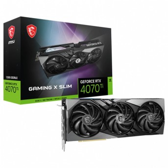 Видеокарта MSI GeForce RTX 4070 Ti GAMING X SLIM 12G, 12Gb GDDR6X, 192 Bit, 1xHDMI, 3xDP, 7680 CUDA, BOX в Metoo.kz - Metoo (1)