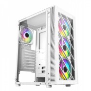 Компьютерный корпус FSP CMT192(W), Без БП, 1xUSB3.0/2xUSB2.0, 4xFAN120 RGB, 2xGlass, White, ATX