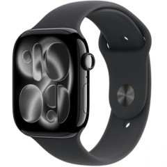 Apple Watch Series 11 GPS 42mm Jet Black Aluminium Case with Black Sport Band - S/M,Model A3331..
