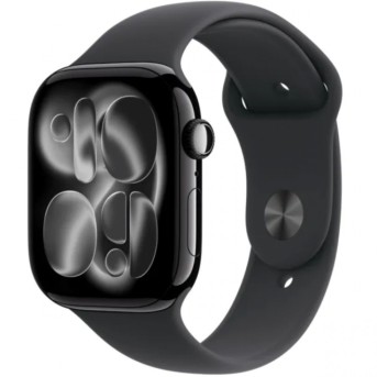 Apple Watch Series 11 GPS 42mm Jet Black Aluminium Case with Black Sport Band - S/M,Model A3331 в Metoo.kz - Metoo (1)