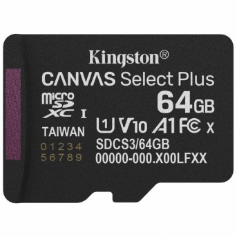 Карта памяти MicroSD 64GB Class 10 UHS-I Kingston SDCS3/64GBSP в Metoo.kz - Metoo (1)