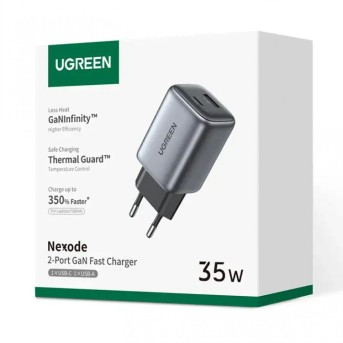 Зарядное устройство Ugreen CD350 15539 Nexode 35W/ 1*USB-C/1*USB-A/ GaN Tech Fast Charger в Metoo.kz - Metoo (2)