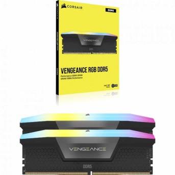 Corsair DDR5, 7200MT/s 32GB 2x16GB DIMM, Unbuffered, 34-44-44-96, OC PMIC, XMP 3.0, VENGEANCE RGB DDR5 Black Heatspreader, RGB LED, 1.45V, for Intel 700, EAN:0840006601159 в Metoo.kz - Metoo (3)