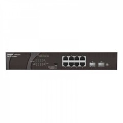 Коммутатор неуправляемый Reyee RG-ES110GDS-P, 8Gb x PoE, 2 SFP Uplink, PoE 120W
