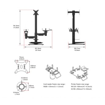 Кронштейн для POS-системы Пионер PS-3010 в Metoo.kz - Metoo (6)