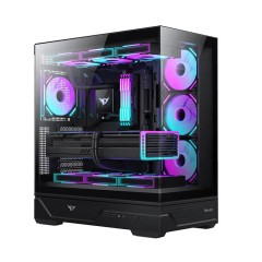 Компьютерный корпус Huntkey MVP Destiny, Без БП, 0.7mm, 1xType C, 2xUSB3.0, HD-Audio, ATX, Black