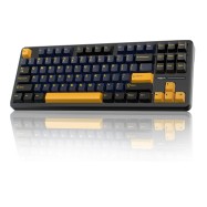 Клавиатура AULA F87, mechanical, Gray Wood switch, 87 keys EN/RU, 2.4/BT/cable, Black-d.blue-orange