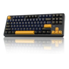 Клавиатура AULA F87, mechanical, Gray Wood switch, 87 keys EN/<wbr>RU, 2.4/<wbr>BT/<wbr>cable, Black-d.blue-orange