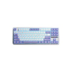 Клавиатура AULA F87, mechanical, Gray Wood V3 switch, 87 keys EN/<wbr>RU, 2.4/<wbr>BT/<wbr>cable, Blue-white-purple